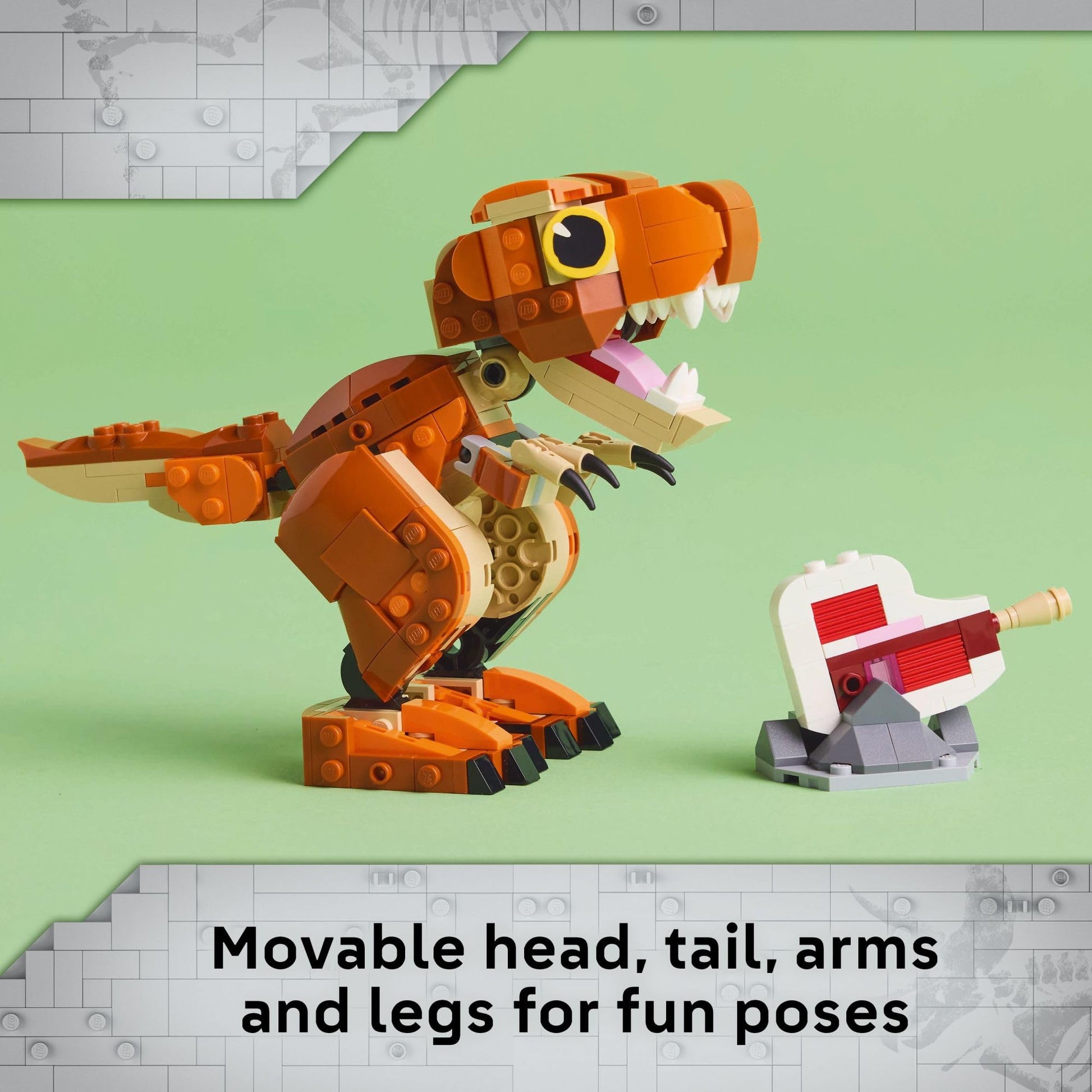 LEGO Jurassic World Little Eatie T Rex Toy - Dinosaur Building Toy for Kids, Boys and Girls, Ages 7+ - Gift Idea for Birthdays and Fans - with Movable