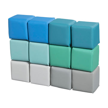 Back2School Express Mosaic Soft Foam Blocks, Safe Educational Toys for Children 6 Months+, Sensory Stacking Cubes for Learning & Development, 12-Piece