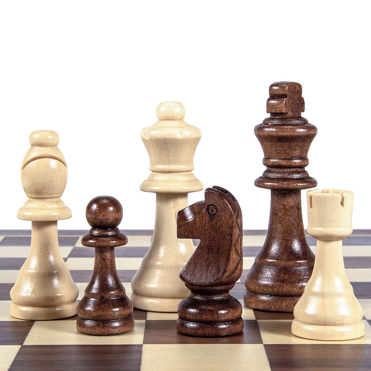 AMEROUS Wooden Chess Pieces Only, Tournament Staunton Wood Chessmen with 3.5 inches King, Chess Game Pawns for Chess Board Game, Replacement