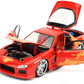 Jada Toys Fast & Furious 1:24 Orange JLS Mazda RX-7 Die-cast Car, Toys for Kids and Adults (30747)