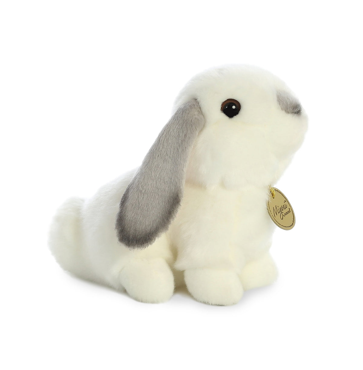Aurora® Realistic Miyoni® Lop Eared Rabbit Stuffed Animal - Lifelike Detail - Cherished Companionship - Grey 8 Inches