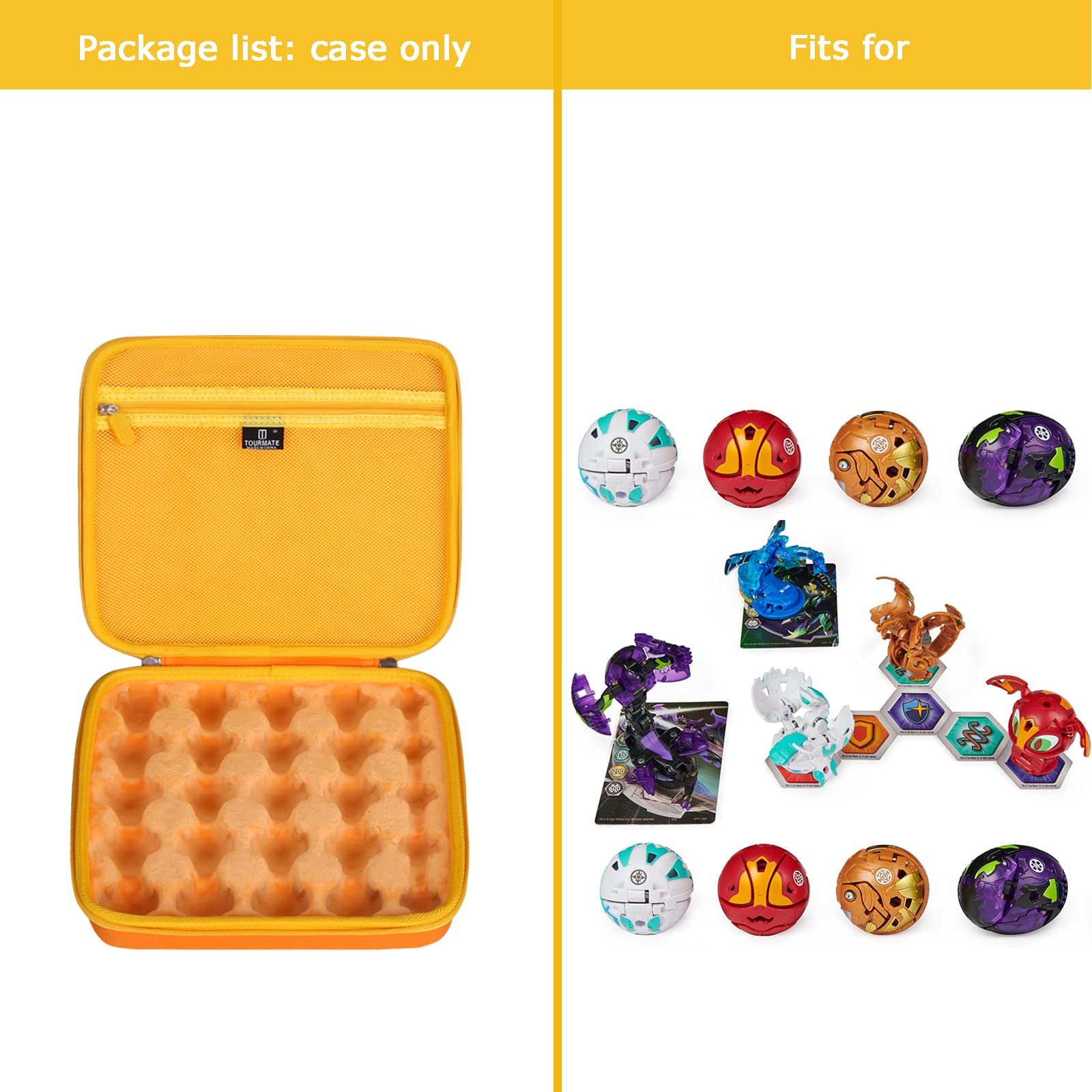 Tourmate Toy Organizer Storage Case Compatible for Bakugan Figures, BakuCores, Armored Alliance, Geogan Rising, Mini Toys Holder Bakugons Box for