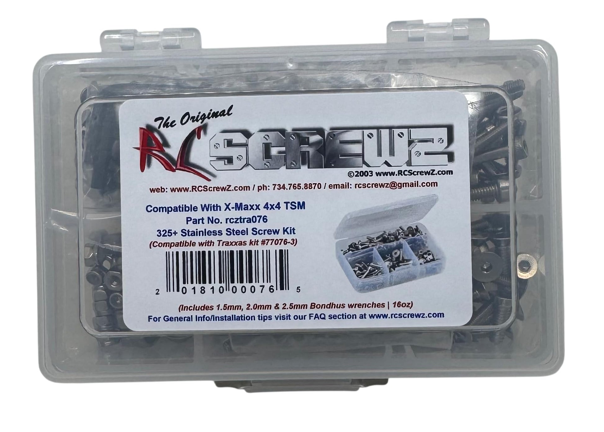 TRA076 - Compatible with Traxxas X-Maxx 4x4 TSM (77076-3) Stainless Screw Kit