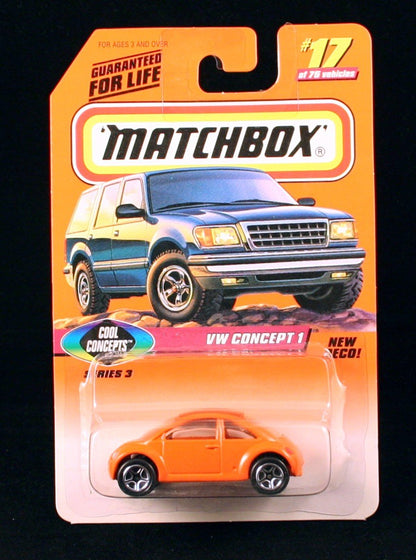 Matchbox VW Concept 1 Orange Cool Concepts Series 3 1998 Basic Die-Cast Vehicle (#17 of 75)