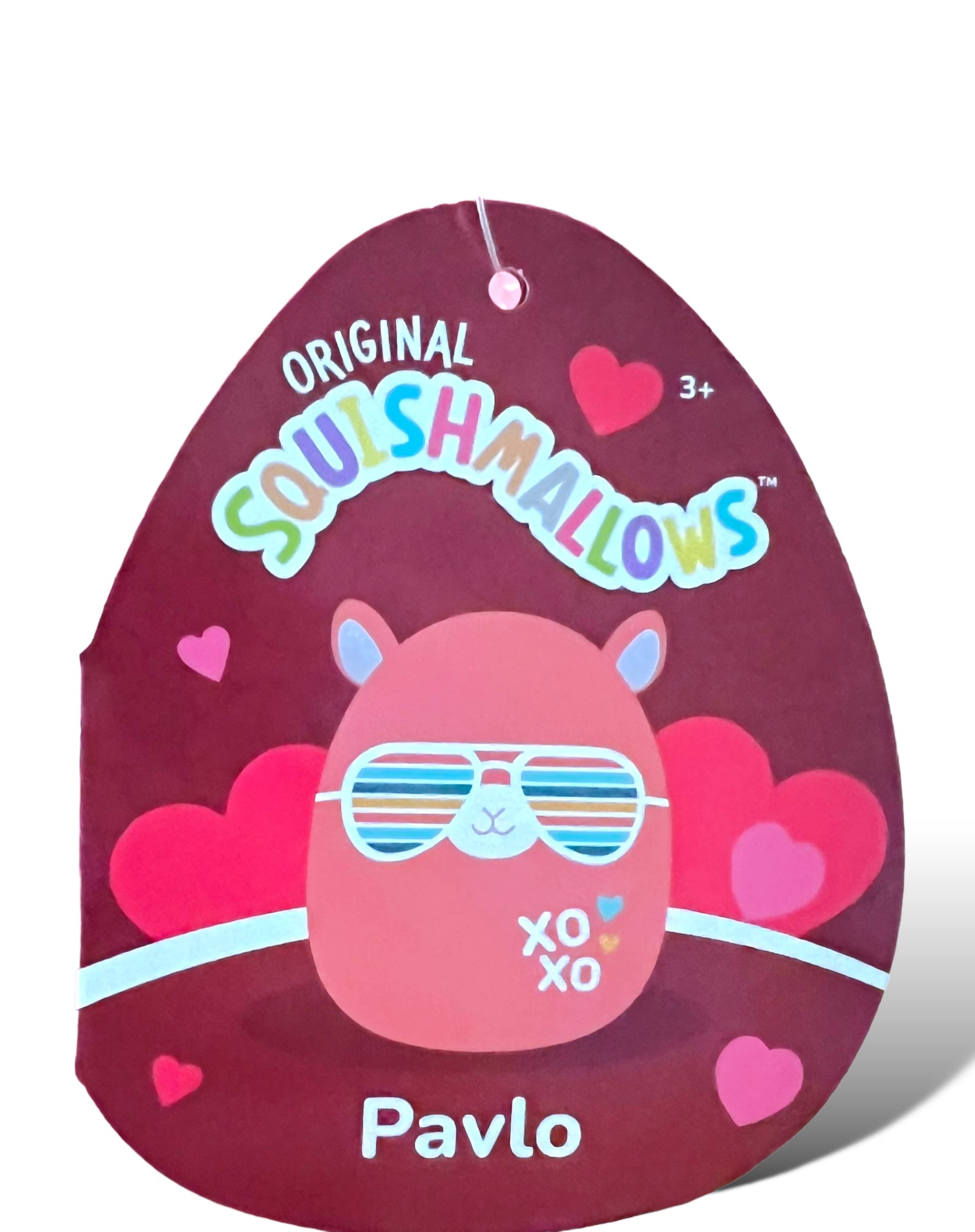 Squishmallows Official Kellytoy 11 Inch Pavlo LlamaHot Pink Llama with Aviator Glasses and XOXO On Belly Plush - 2023 Valentine’s Squad Stuffed Animal
