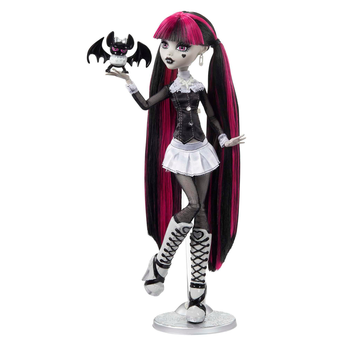 Monster High Reel Drama Doll, Draculaura in Black and White, Collectible Reproduction with Doll-Size and Life-Size Posters, Horror Flick Theme