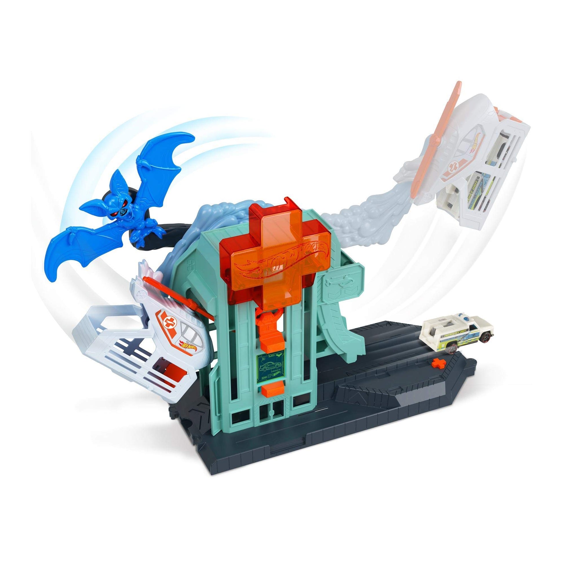 Hot Wheels Creature Attack Playsets, Bat Hospital, Multi (GJK90)