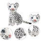 TUKVESZE White Cheetah Stuffed Animals 8 inch, Cute & Lifelike Cheetah Stuffed Animals Leopard Plush Toy, Gifts for Boys Girls (8 INCH)