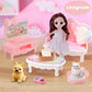 50 Pcs Dollhouse Furniture Accessories Set Miniature Mini Furniture Small Doll House Dolls People Playhouse Family Toys Gift 1:12 Kitchen Bedroom