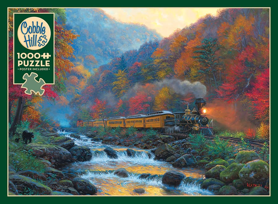 Cobble Hill 1000 Piece Puzzle - Smoky Train - Sample Poster Included
