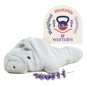 warmies Microwavable & Weighted Stuffed Animals, Manatee - Heated Stuffed Animal Plushie for Warmth & Comfort - Cute Soft Plush Toys for Adults