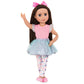 Glitter Girls - 14-Inch Fashion Doll - Brown Hair & Purple - Blue Eyes - Poseable Arms & Legs - Ruffle Outfit & Hair Bow - 3+ Years- Candice