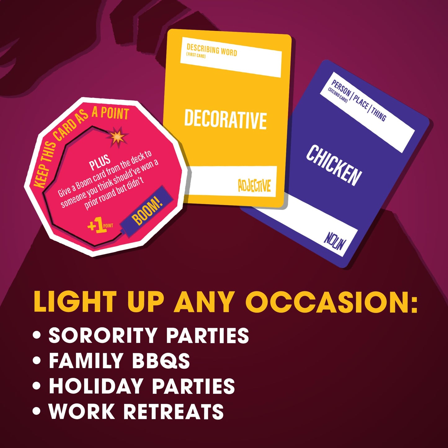 Doin' The Most - Pick, Pic, Boom!: Hilarious Party Card Game of Competitive Show and Tell. Fun for Teens, College Students, Office Parties, or Family