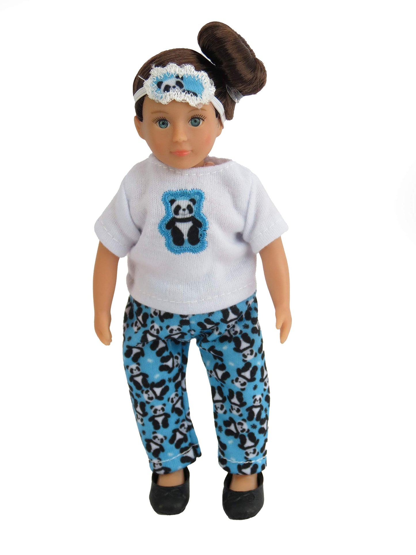 American Fashion World Mini 6" Doll Panda Pajamas
