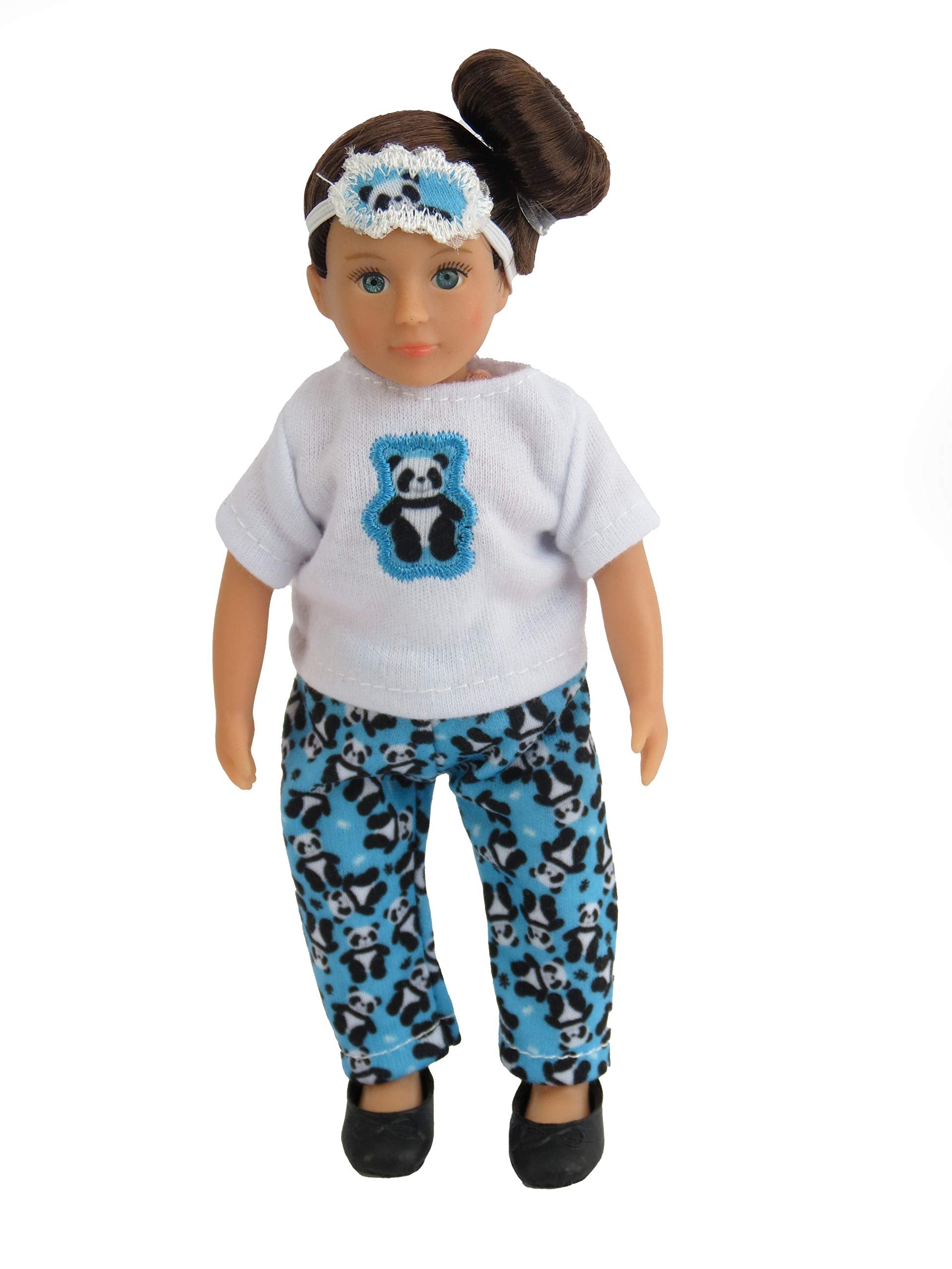American Fashion World Mini 6" Doll Panda Pajamas