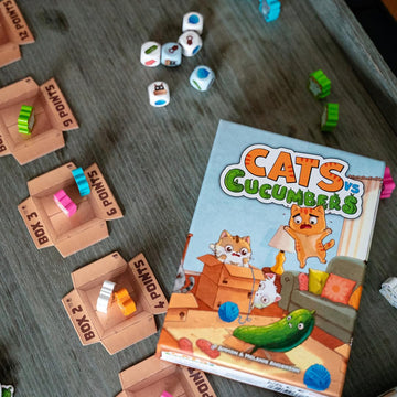 Envy Born Games Cats vs Cucumbers - Dice & Card Game | Hilarious Cat Themed Press Your Luck Game | Roll, Collect, and Outsmart Your Feline Foes |