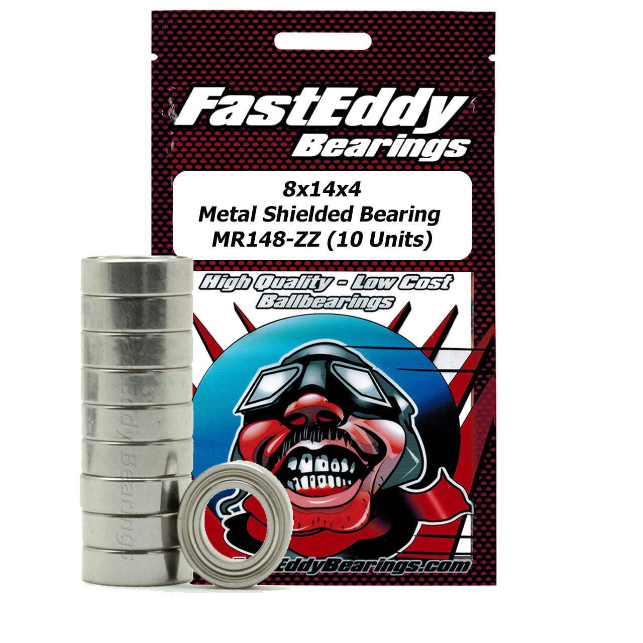 8x14x4 Metal Shielded Bearing MR148-ZZ 10 Units