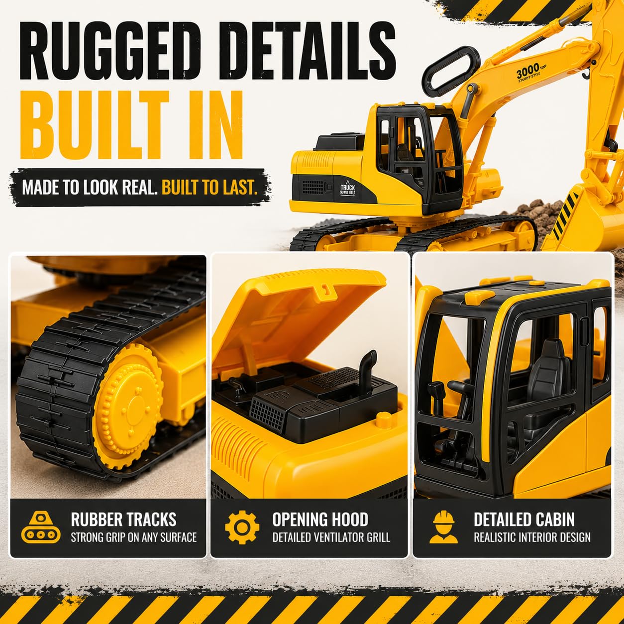 Liberty Imports 15" Oversized Construction Excavator Toy Digger for Kids