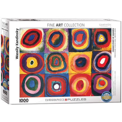 EuroGraphics Color Study of Squares and Circles, 1913 by Kandinsky Puzzle (1000-Piece), Model:6000-1323 , Red