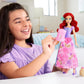 Mattel Disney Princess Ariel Fashion Doll Set, Spin & Reveal with 11 Surprises Including 5 Accessories, 5 Stickers & Play Scene, Inspired by Movie