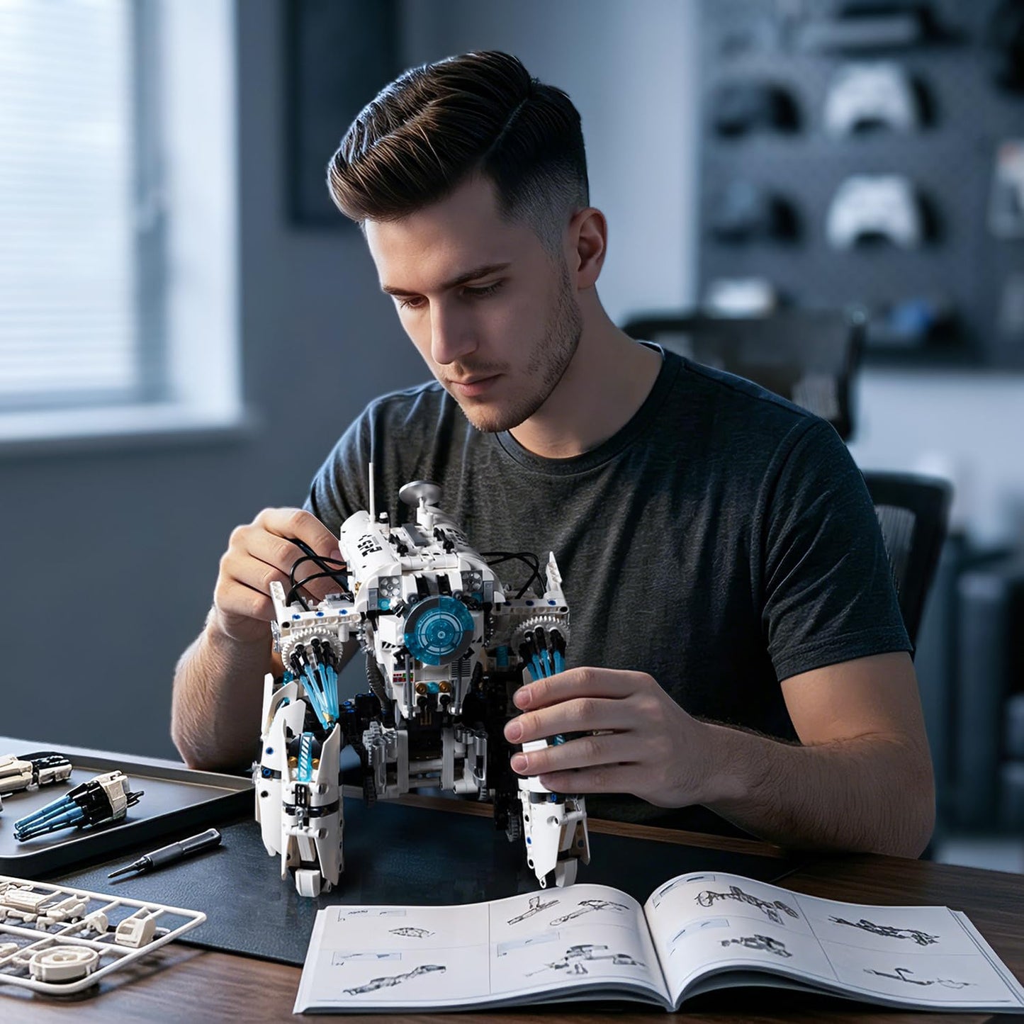 MOQIDI Technic RC Robot Building Set,STEM Mecha Toy Coding for Boys 8-12