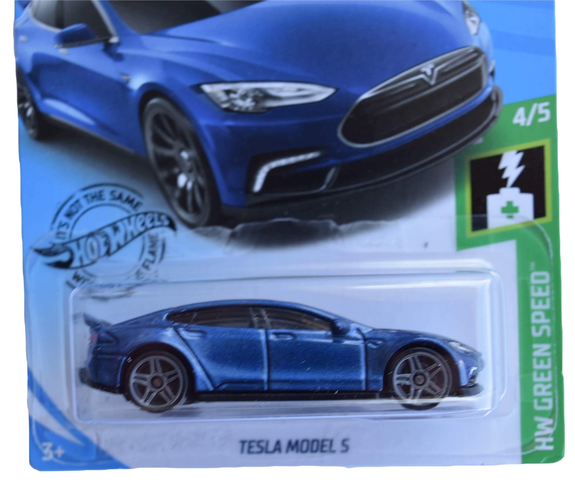 Hot Wheels Tesla Models S 226/250 2019 Month Card, Blue