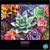 Buffalo Games - 500 Piece Wooden Jigsaw Puzzle Simple Succulents, Whimsy Cut Pieces, 26.75 x 19.75, Poster, Cloth Bag, Wooden Box, Adults 14+