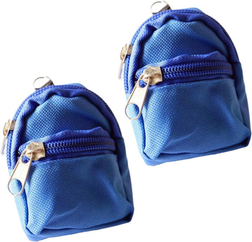 Blue Mini Doll Backpack School Bag Model Dollhouse School Accessory for 1/6 Scale Décor,Simulation Mini School Bag Model, for Doll House Furniture