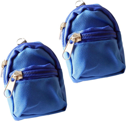 Blue Mini Doll Backpack School Bag Model Dollhouse School Accessory for 1/6 Scale Décor,Simulation Mini School Bag Model, for Doll House Furniture