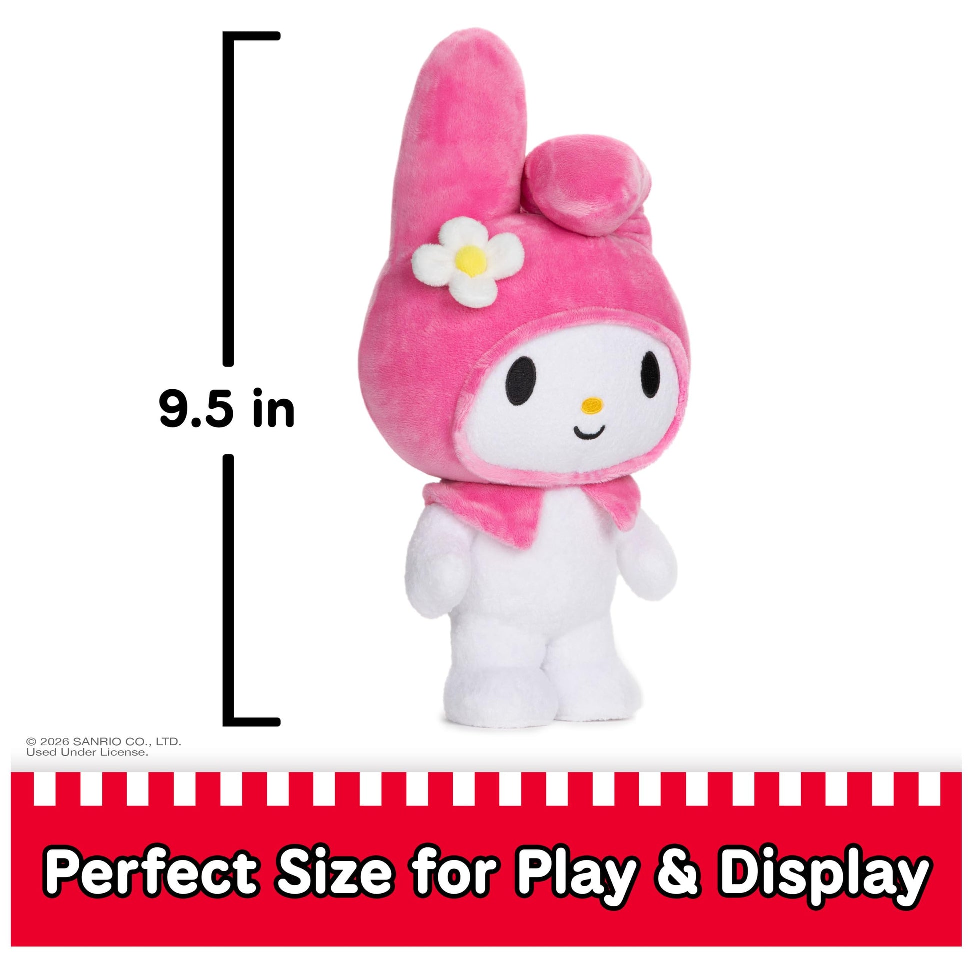 GUND Sanrio Hello Kitty My Melody Plush, Premium Stuffed Animal for Ages 1 and Up, 9.5”, Pink/White