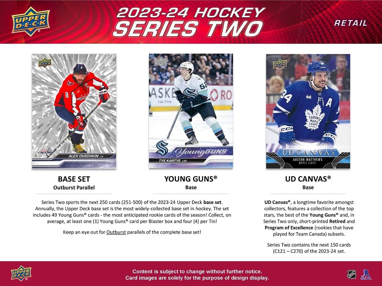2023 2024 Upper Deck Hockey Series Two Blaster Box with Chance for Connor Bedard Young Guns Rookie Card