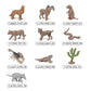 BRETOYIN 11PCS Mini Desert Animals Figurines Set Desert Realistic Desert Animals Figurines Toys Party Decorations Tabletop Decorations for Kids