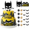 SWIMDOG Superhero Cake Topper Decorations, Bat Cupcake Toppers, Happy Birthday Decorations for Hero Themed Party Supplies