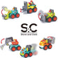 6 Pieces Construction Vehicles Toy Trucks Set - Bulldozer, Cement Mixer, Dumper, Forklift, Excavator and Road Roller for Your Little Contractor - Push