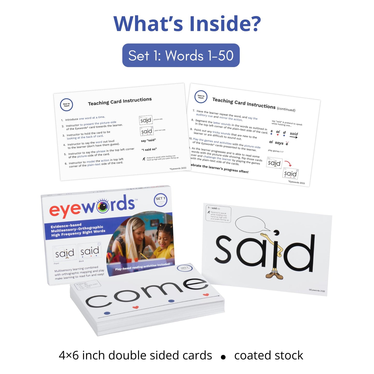 Eyewords Sight Word Flash Cards Set 1, Model EW-25