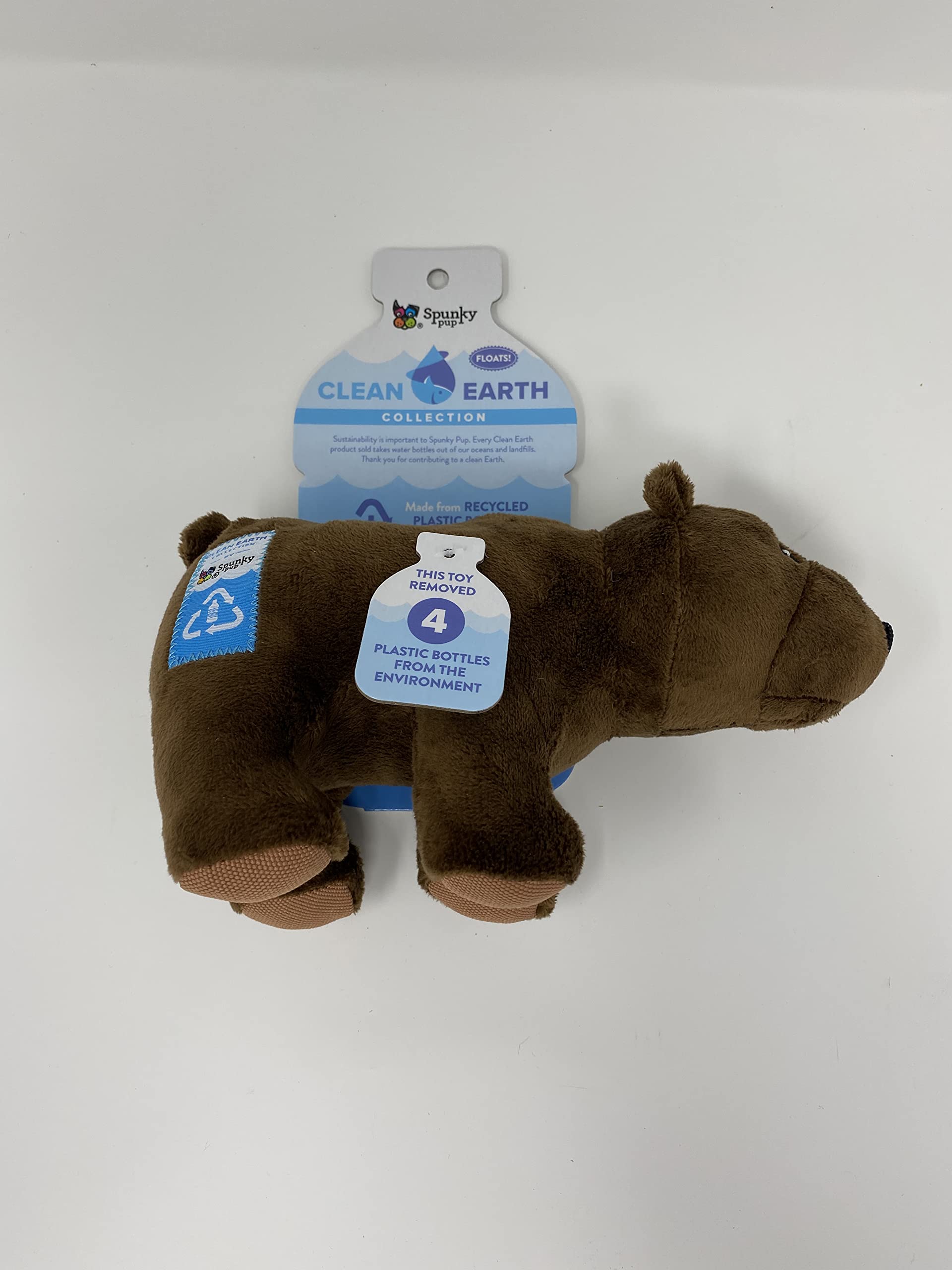 Spunky pup Clean Earth Plush Bear | Made from 100% Recycled Water Bottles |Large,Brown,7212