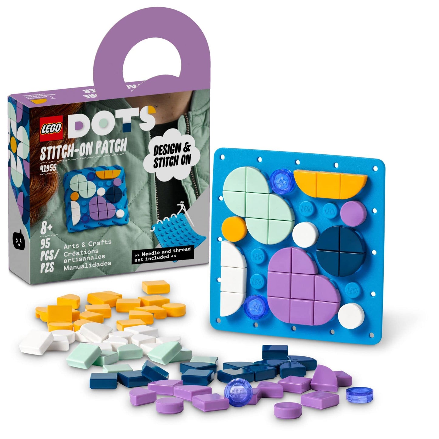LEGO DOTS Stitch-on Patch 41955 DIY Craft Decoration Building Toy Set for Girls, Boys, and Kids Ages 8+; Customizable Fashion Kit for Arts-and-Crafts