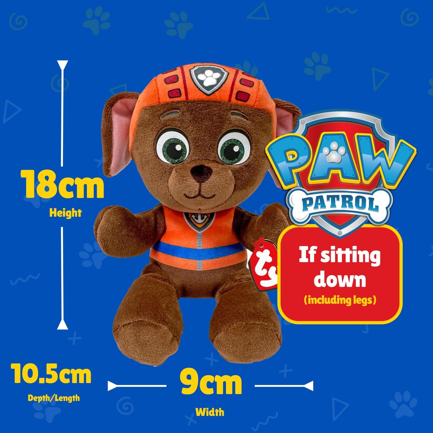 Ty - Paw Patrol Collection, ZUMA, Heroes of The Puppy Squad in Floppy Version, 6"