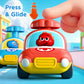 iPlay, iLearn Press to Go Dinosaur Car Toys for Toddlers 1-3, Baby Play Race Vehicle Set, Infant Boy Push Go Friction Toy, 4pcs Animal Car for 12 18