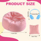 Ciunura Doll Car Seat for LABUBU, Handmade Bean Bag Sofa with Blue Earphone, Anti-Slip Bottom?Cute Dispaly Accessories for 5.9-6.7in Dolls(Pink)