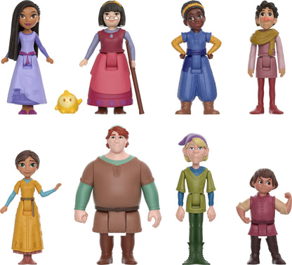 Mattel Disney Wish Toys, The Teens Mini Doll Set, 8 Posable Dolls & Star Figure, Signature Outfits Inspired by the Movie