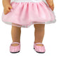 Sophia's Faux-Leather Pleated Dress Shoes with Elastic Straps for 15 Inch Baby Dolls, Light Pink