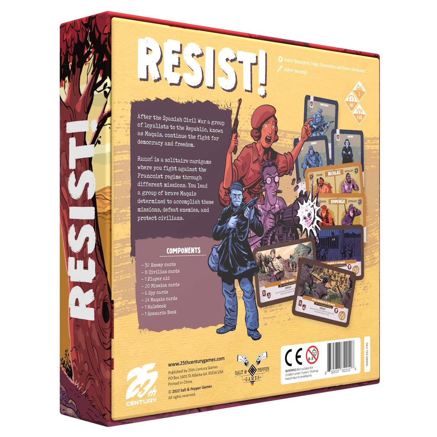 25th Century Games Resist Ages 10+ | Solitaire Strategy Card Game | Spanish Maquis Resistance Game with Tactical Deck Management, Mission-Based