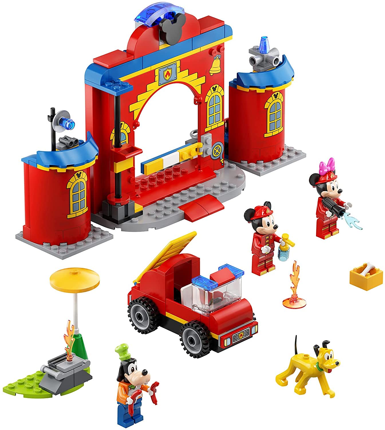LEGO Disney Mickey and Friends - Mickey & Friends Fire Truck & Station 10776 Building Kit; Fun Firehouse Play Set; New 2021 (144 Pieces)