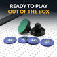 Hathaway Air Hockey Pucks and Paddles Set - Two Ergonomic 3.75-inch Pushers and Four 2.87-inch ABS Table Hockey Pucks - Durable Game Accessories