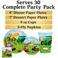 Serves 30 Complete Party Pack Kids Construction Birthday Party Supplies 9" Dinner Paper Plates 7" Dessert Paper Plates 9 oz Cups 3 Ply Napkins