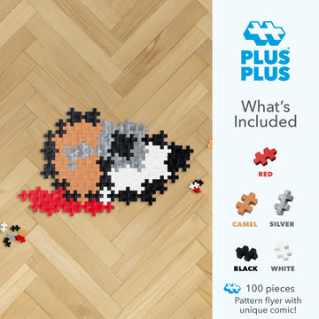 PLUS PLUS Puzzle By Number, Flying Ace - 100 Piece Mini Hashtag Blocks, Puzzles for Adults & Kids - Peanuts Merchandise