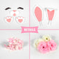 12 PCS Bunny Cake Topper with Ear Foot Flower Eye Nose for Easter Bunny Rabbit Birthday Supplies (Pink)