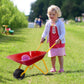 Nightcore Kids Metal Wheelbarrow, Metal Construction Toys Kart, Yard Rover Steel Tray, Tote Dirt, Tools, Leaves in Garden for Toddlers (Red)