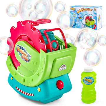 Bubble Machine for Toddlers Kids & Pets, with 8oz Safe Solution, Extra Large & Bubbles in Bubble Maker, Children & Pets Dog Toys Gift, Indoor/Outdoor